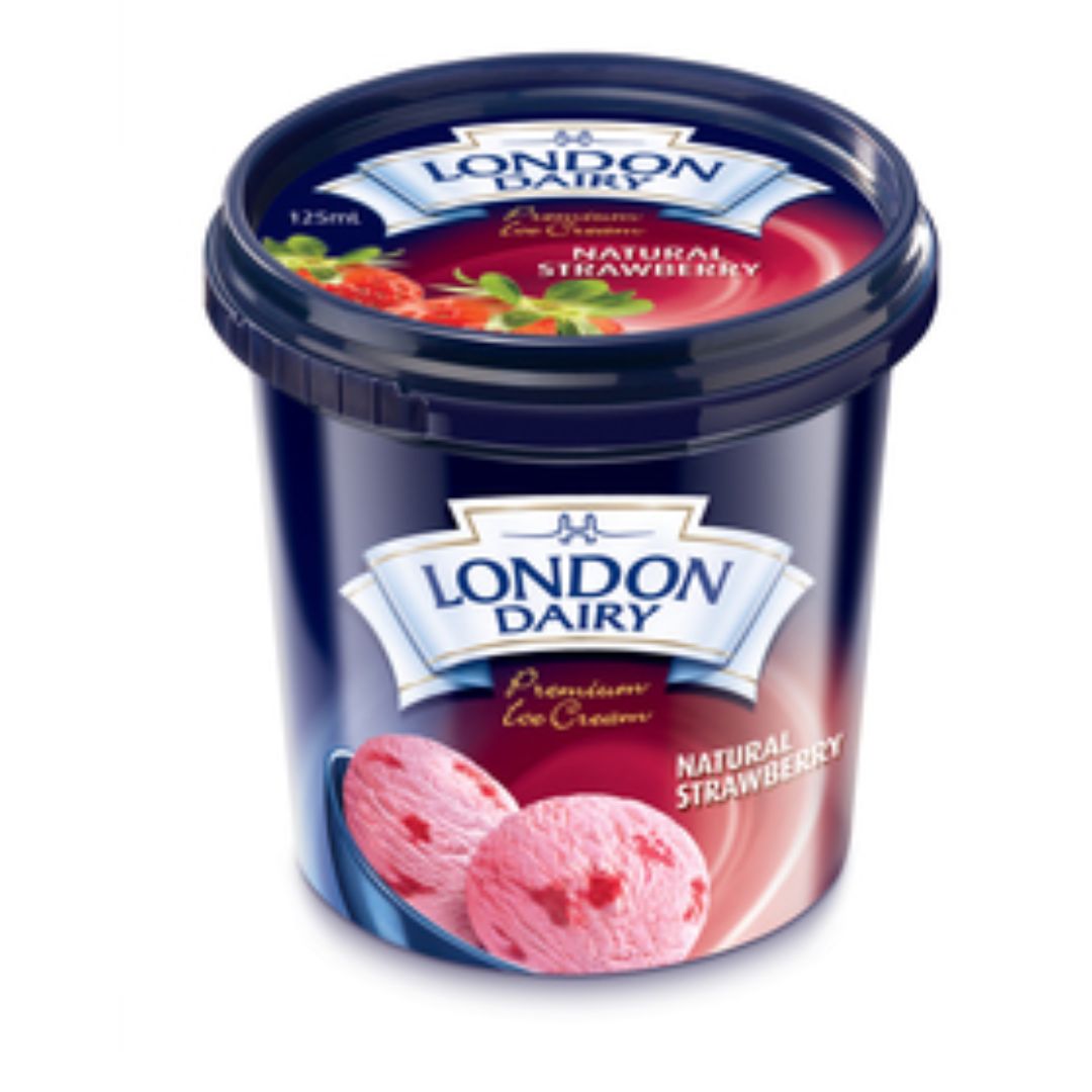 Natural Strawberry Ice Cream 125ml London Dairy