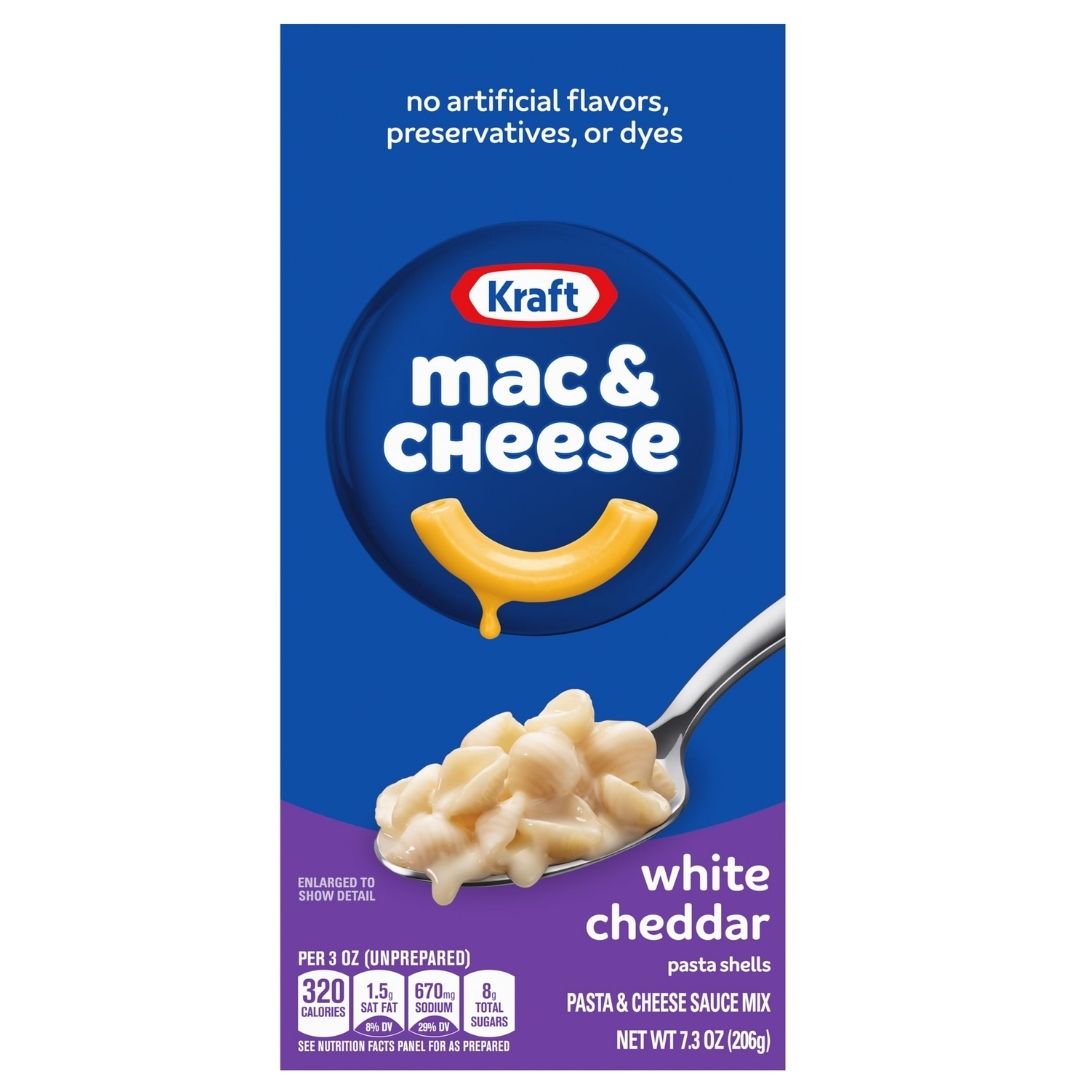 Macaroni & Cheese Dinner, White Ceddar  206g Kraft