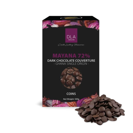 Mayana 72% Dark chocolate couverture 500gm DLA naturals