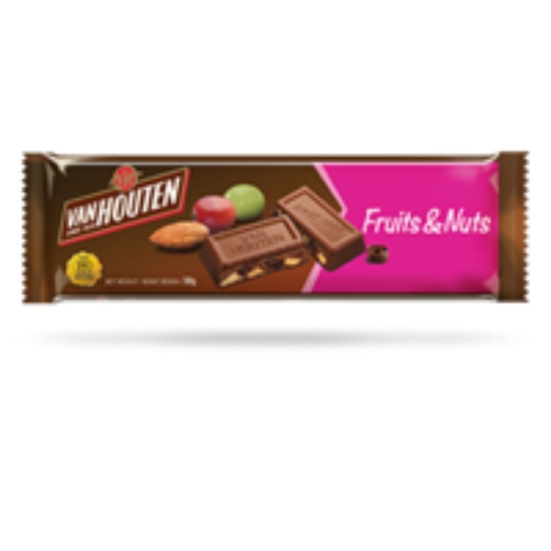 Milk chocolate flavoured confectionery with fruits & nuts VAN HOUTEN’S