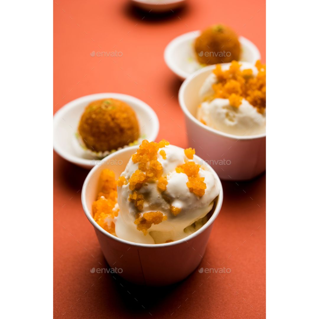 Motichur Ladu Ice Cream (40 Scoops) 4 ltr  Dlish