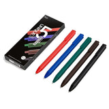 Multi-color Ink 0.5mm Gel Press Pens (Pack of 5) Fizz