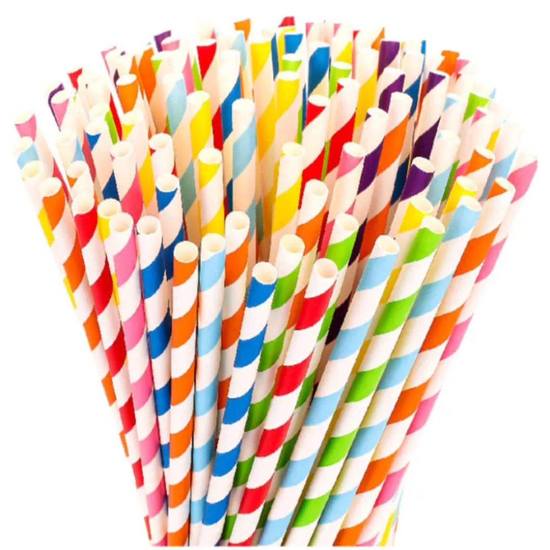 Multi Color Paper Straw 8mm x 197mm (8")