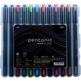 Multicolour 0.6mm Gel Pen Set With Hard Box Case Pentonic