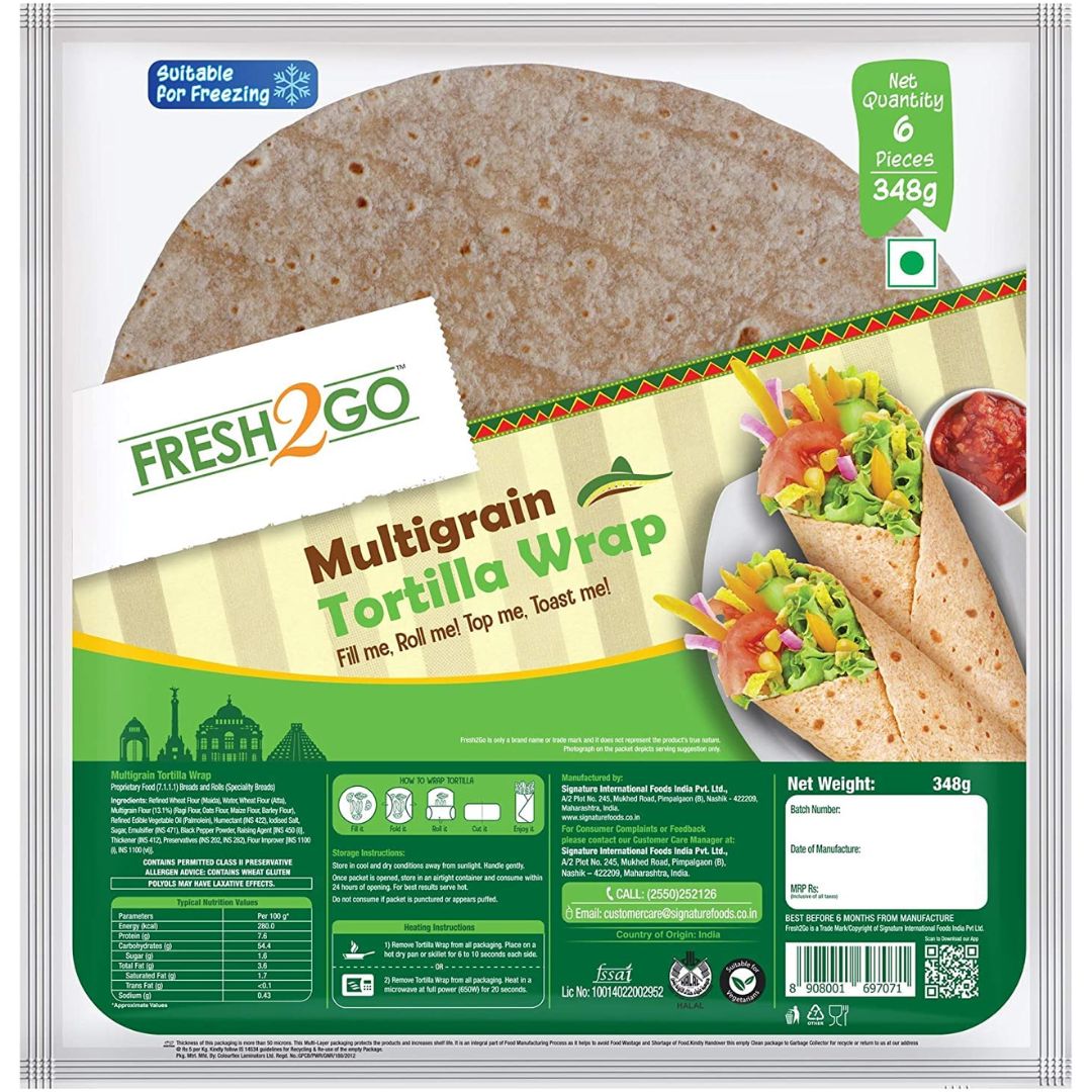 Multigrain Tortilla Wrap (Ambient) 58 gm  Fresh2Go