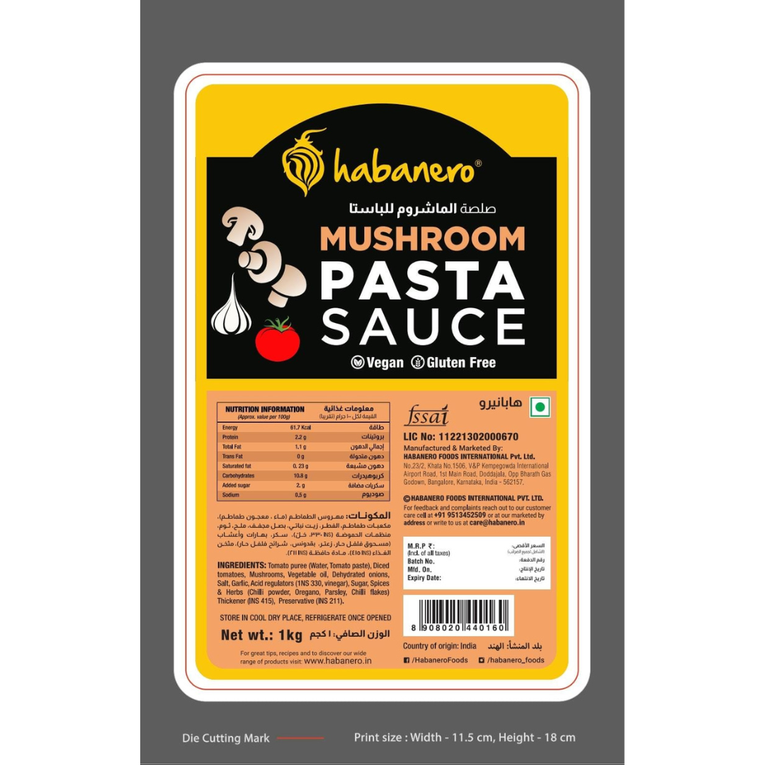 Mushroom Pasta Sauce 1 Kg Habanero