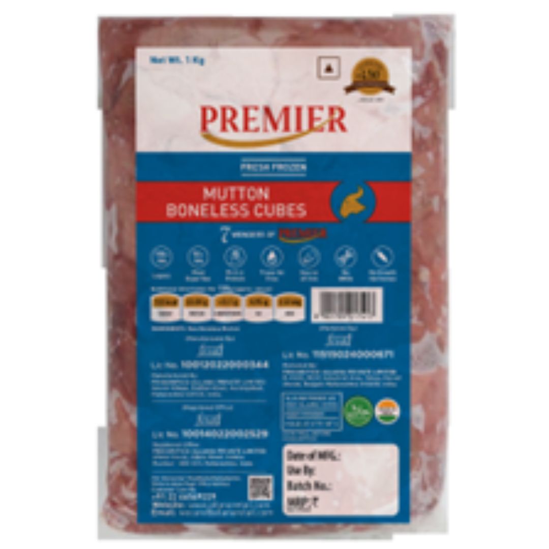 Mutton Boneless  1 kg   Premier