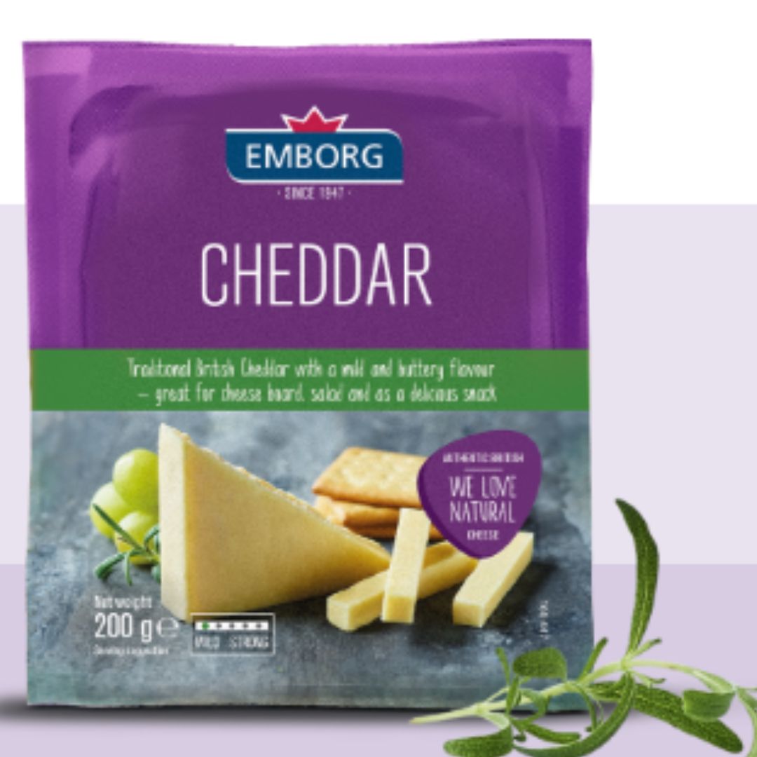 Natural Cheddar Block 200g Emborg