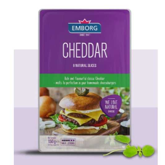 Natural Cheddar Slices 150g Emborg