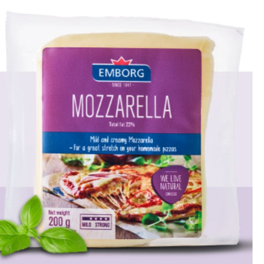 Natural Mozzarella Block 200g Emborg