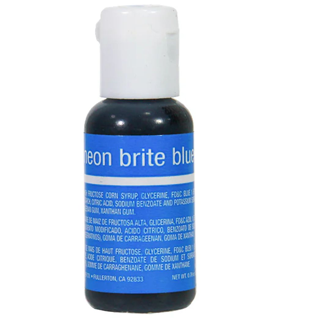 Neon Brite Blue Edible Liqua Gel Colour 20ml Chefmaster