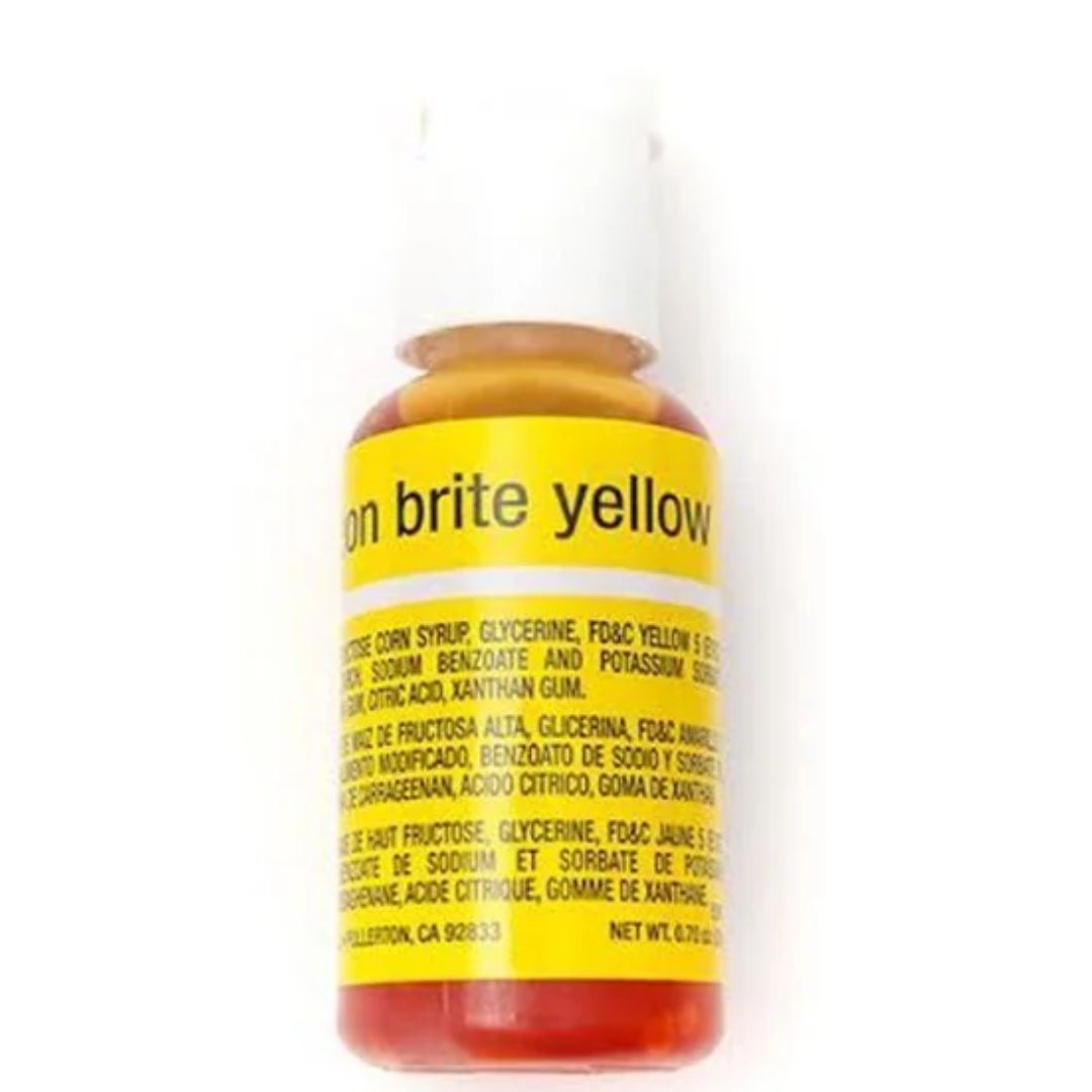 Neon Brite Yellow Edible Liqua Gel Colour 20ml Chefmaster