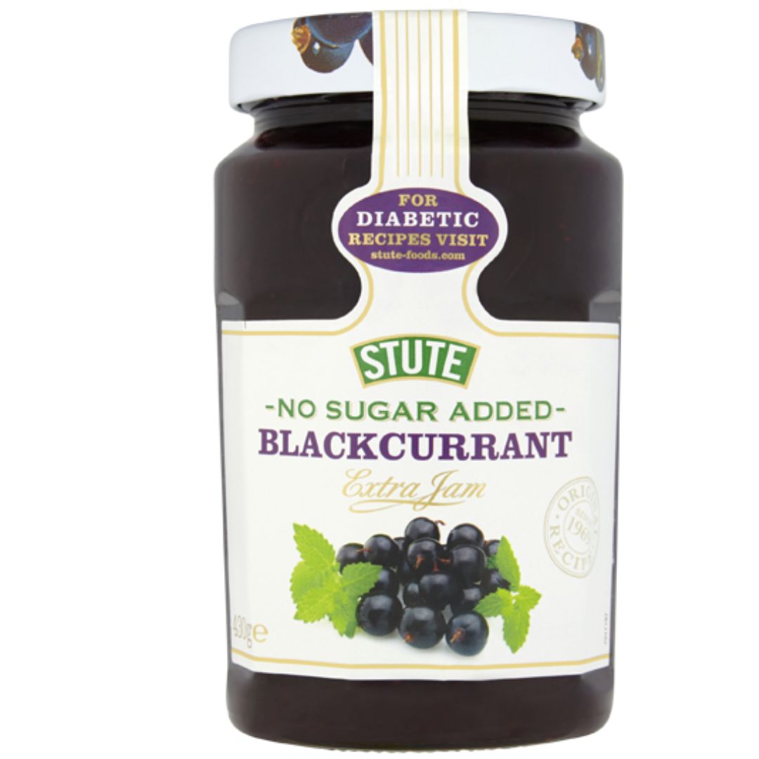 No Sugar Added Blackcurrant Jam 430g Stute