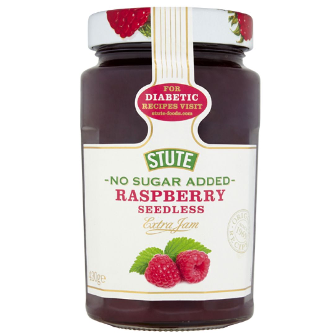 No Sugar Added Raspberry Seedless Jam 430g Stute