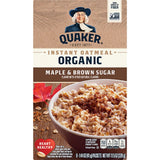 ORGANIC INSTANT OATMEAL MAPLE AND BROWN SUGAR 328G QUAKER