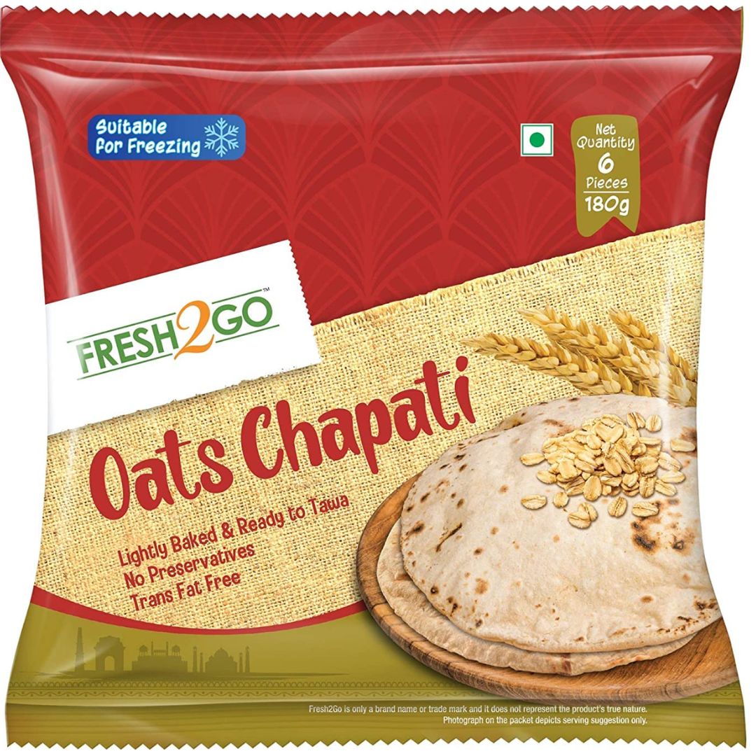 Oats Chapati Frozen 30 Gm Fresh2go Jitco