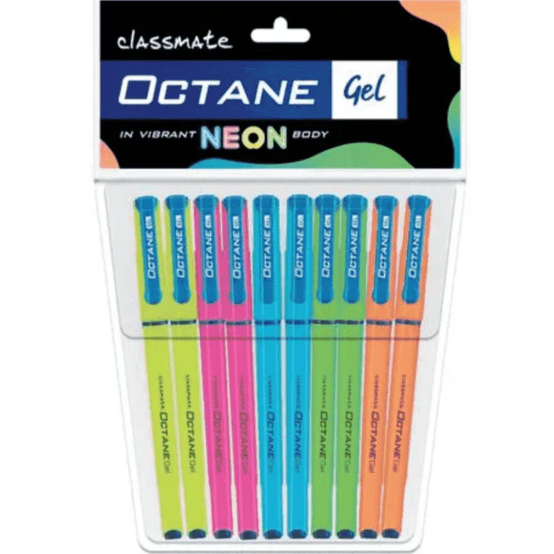 Octane Vibrant Neon Colors-Pack Of 10 Classmate