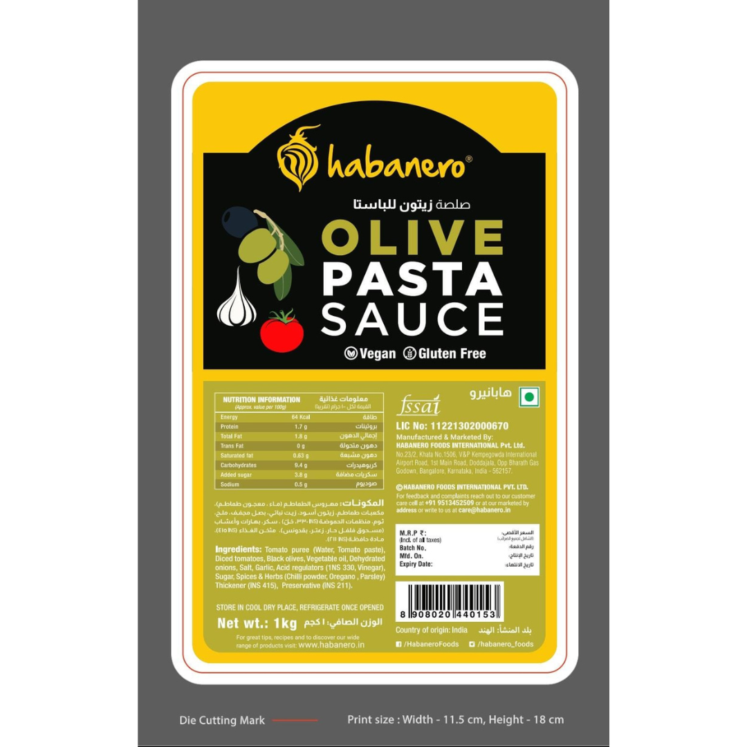 Olive Pasta Sauce 1 Kg Habanero