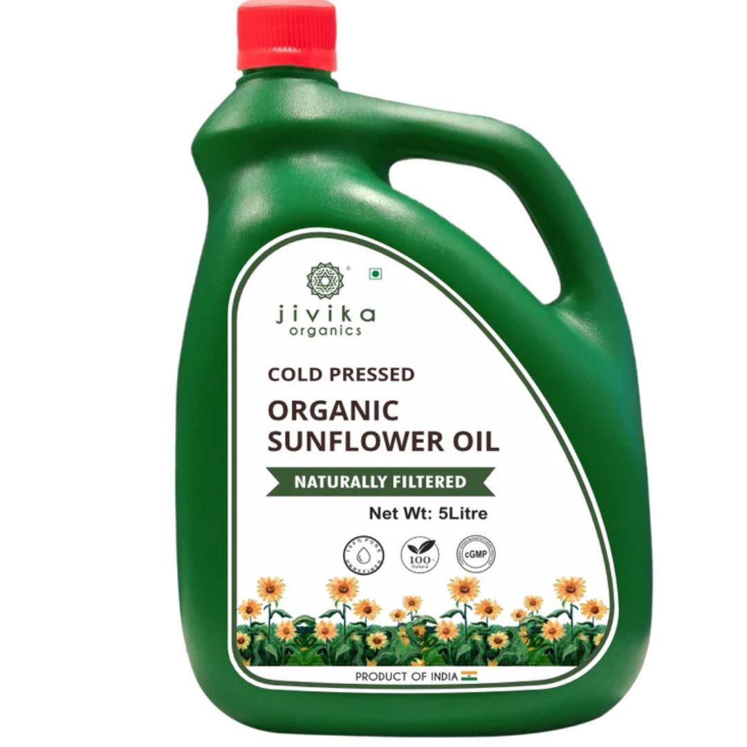 Organic Cold Pressed Sunflower Oil 5ltr Jivika Organic