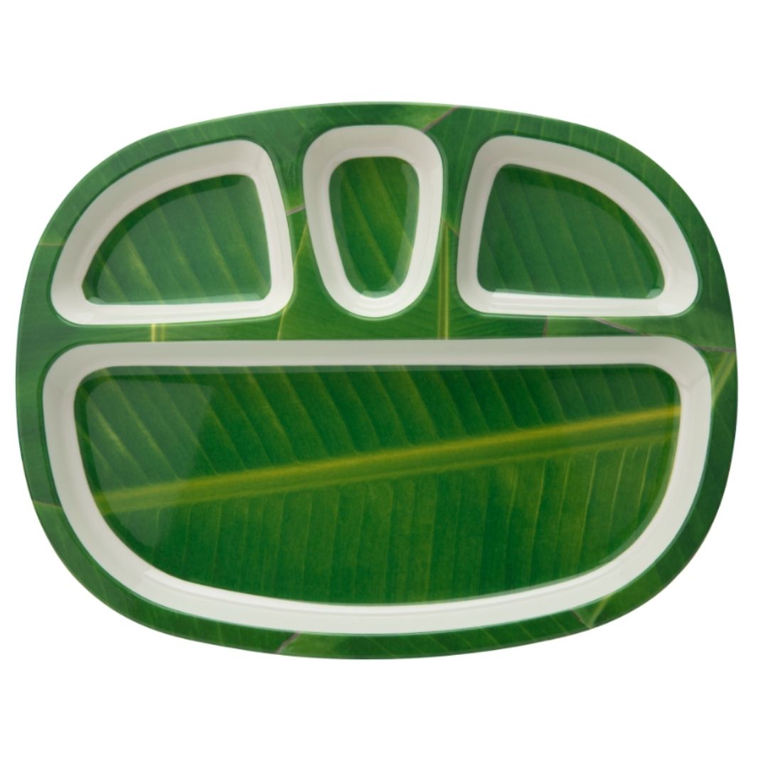 Oval 4 Partation Plate Banana Leaf