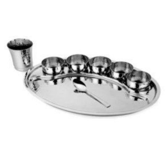 Oval Thali Set Hammered 8 pc