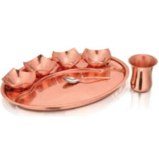 Oval Thali Set – Cu (7 Pcs Set) La Coppera