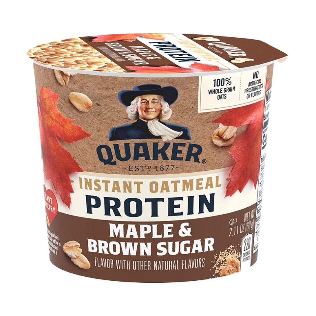 PROTEIN INSTANT OATMEAL CUP MAPLE AND BROWN SUGAR 60G QUAKER