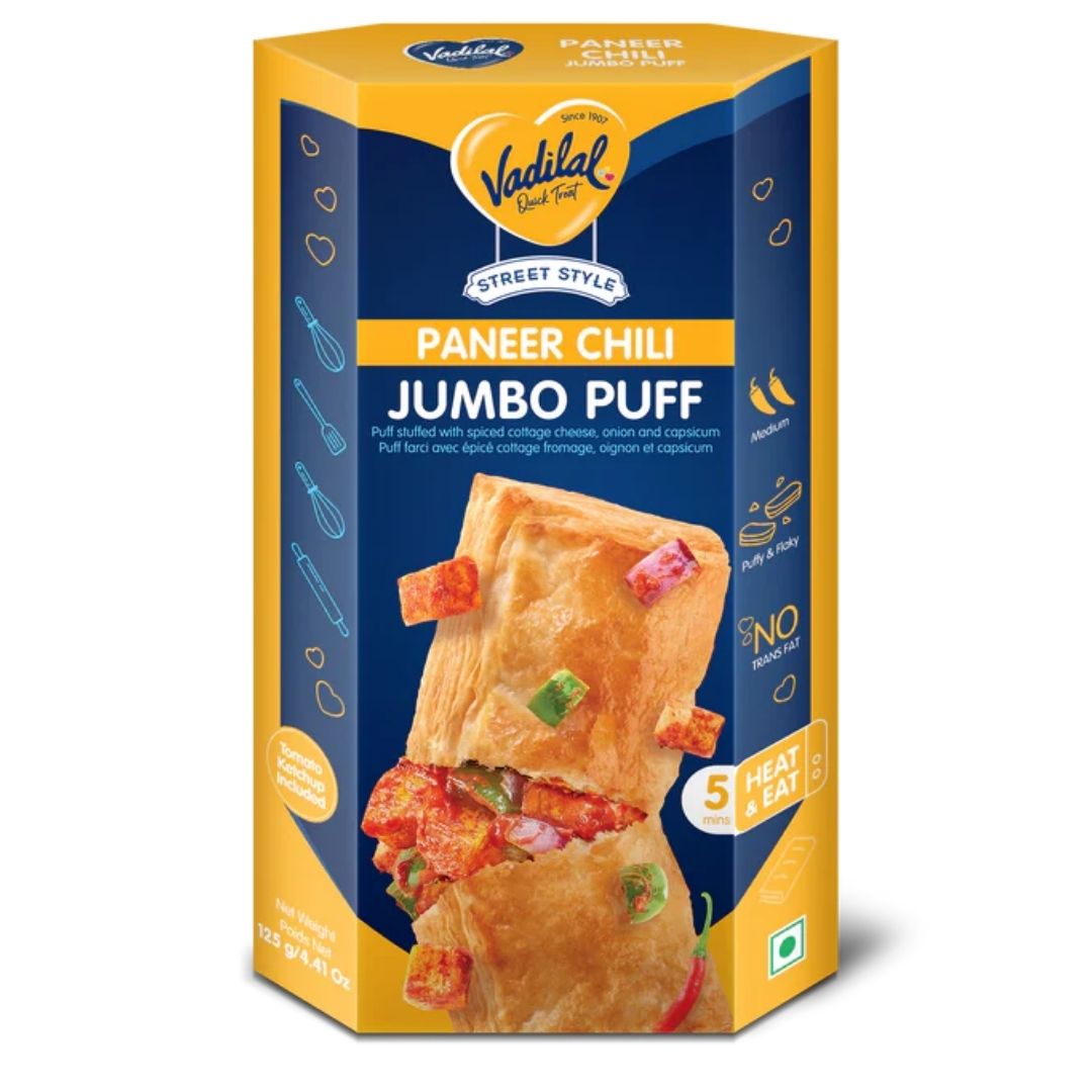 Paneer Chilli Jumbo Puff 125g Vadilal