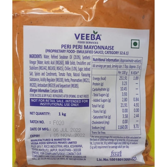 Peri Peri Mayonnaise 1 Kg Veeba