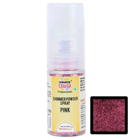 Pink ColourGlo Edible Shimmer Powder Spray 5g Bakersville