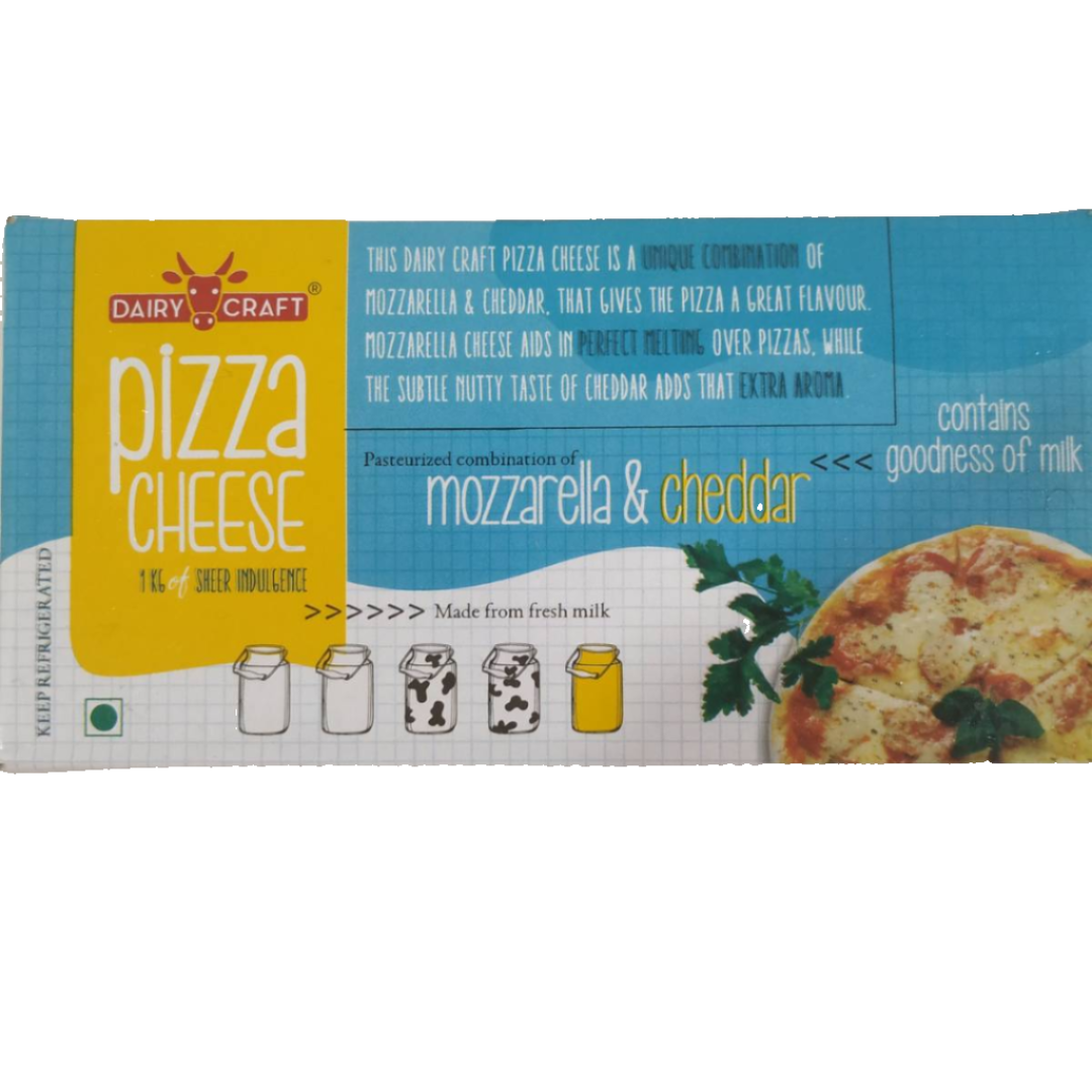 Pizza Cheese Block 1 Kg Dairy Craft