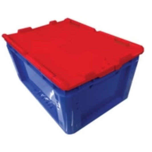 Plastic-Crates 400(L) x 300(B) x 240(H) MM - Attached Lid Crate Double Wall Nilkamal