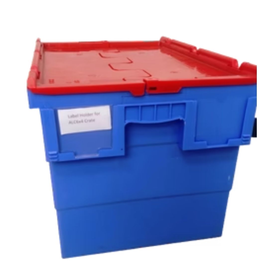 Plastic-Crates 628(L) x 383(B) x 303(H) MM - Attached Lid Crate Nilkamal