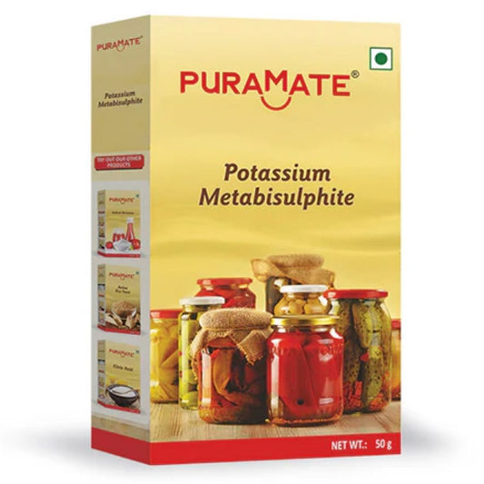 Pottasium Metabisulphite, 50g Puramate