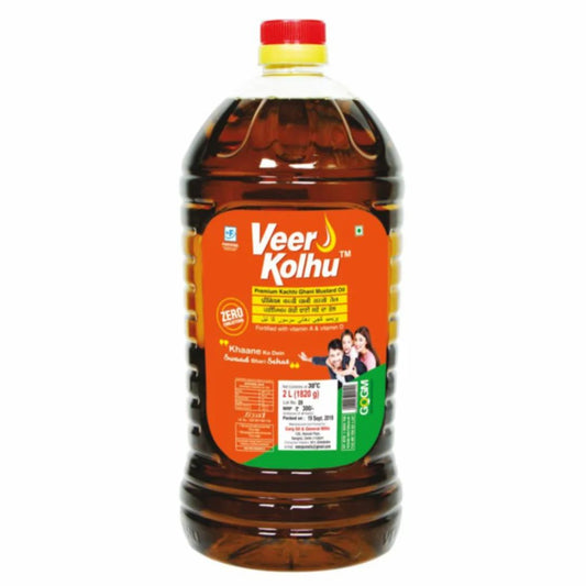 Premium Kachhi Ghani Mustard Oil 2ltr Veer Kolhu