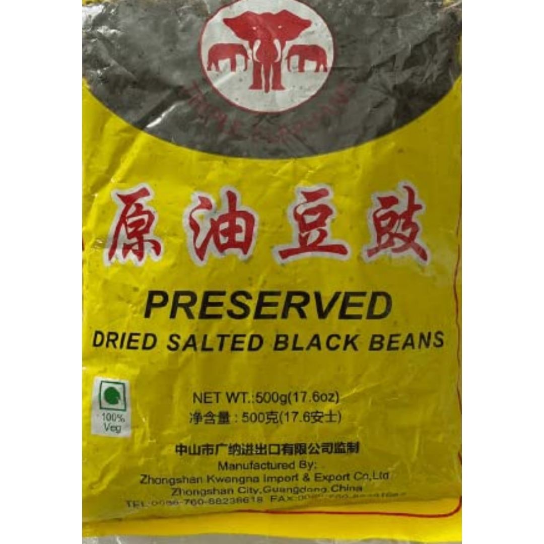 Preserved Dried Salted Black Beans 300 gm Triple Elephant