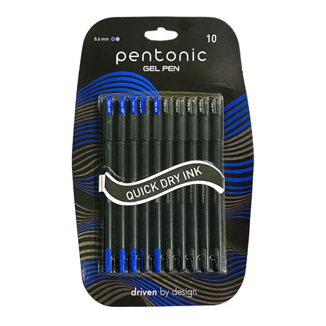 Quick Dry Ink Gel Pens 0.6mm-Pack Of 10 Pentonic