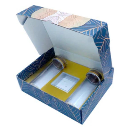 RAJWADI PRINTED CORRUGATED WITH 2 ACRYLIC JAR AND ONE SQUARE ACRYLIC BOX _ ( 10_ X 8_ X 3_ )