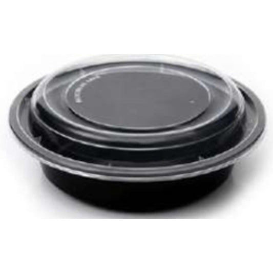 RO 16 Plastic Round Containers With Lid - Black