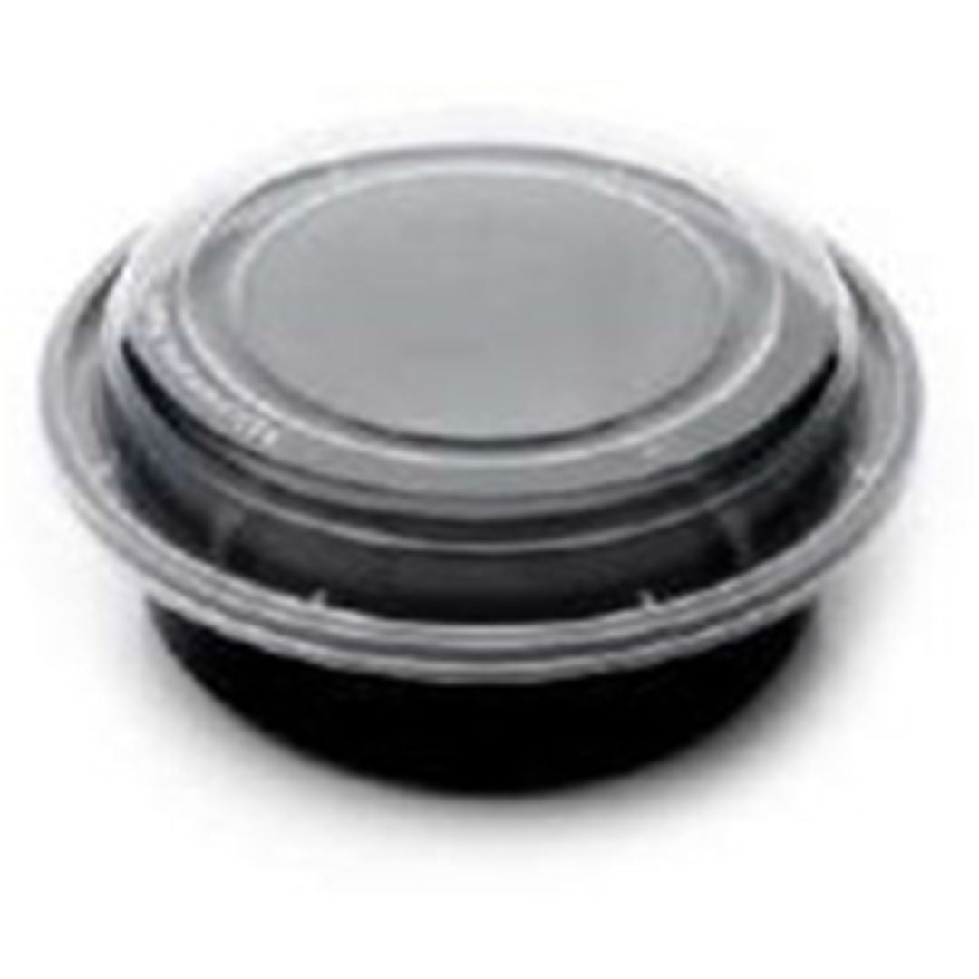 RO 24 Plastic Round Containers With Lid - Black