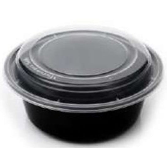 RO 32 Plastic Round Containers With Lid - Black