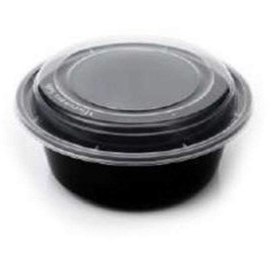 RO 48 Plastic Round Containers With Lid - Black