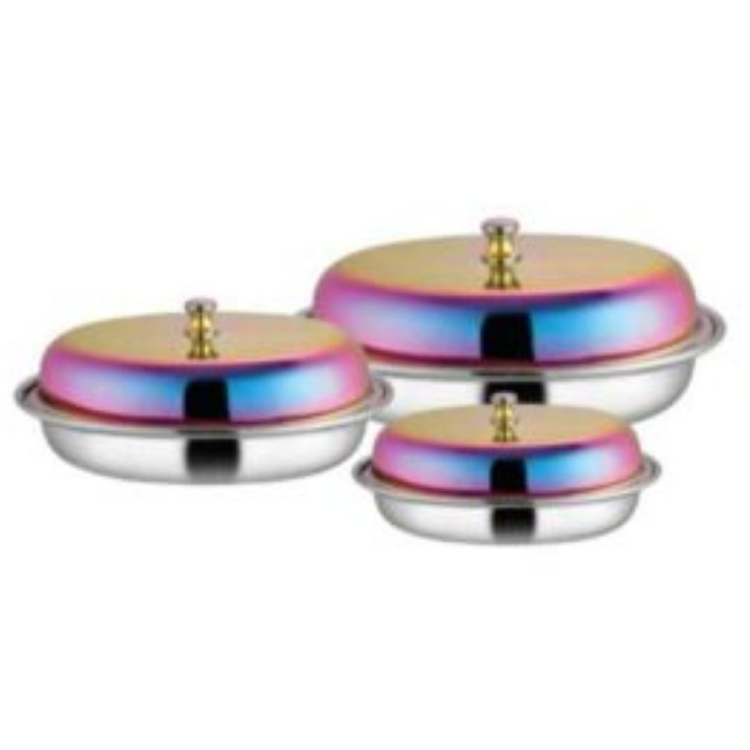 Rainbow Entree Dish Round With Lid (Premium) PR-706 RB – 7 – 180mm Venus