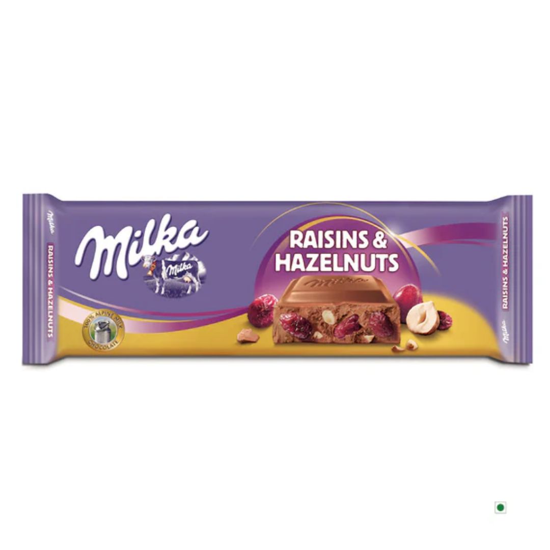 Raisins & Hazelnuts Bar 270gm  Milka