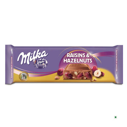 Raisins & Hazelnuts Bar 270gm  Milka