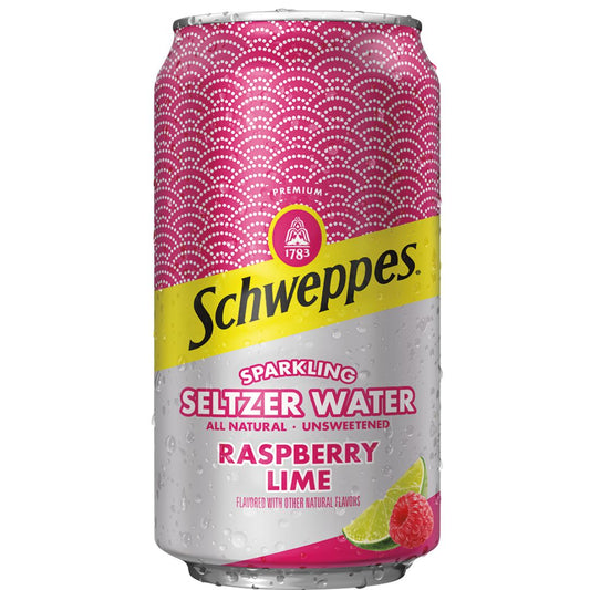 Raspberry Lime Sparkling Water Beverage Schweppes