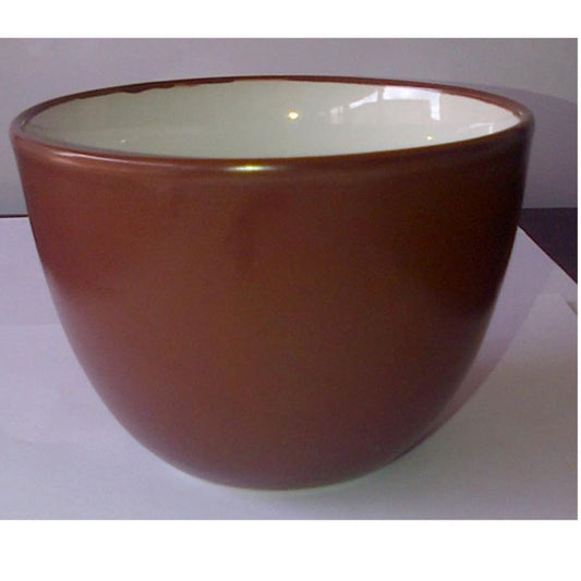 Red Brown Double Portion Coupe Bowl D- 6” x H- 4.25” ArtEvo