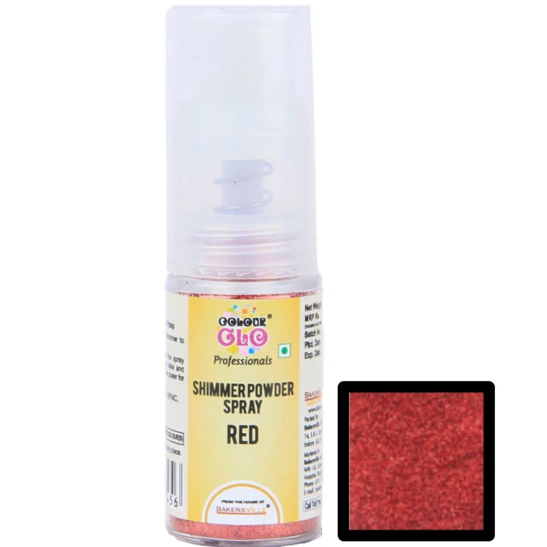 Red ColourGlo Edible Shimmer Powder Spray 5g Bakersville