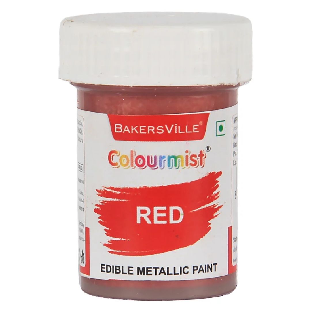 Red Colourmist Edible Metallic Paint 20g Bakersville