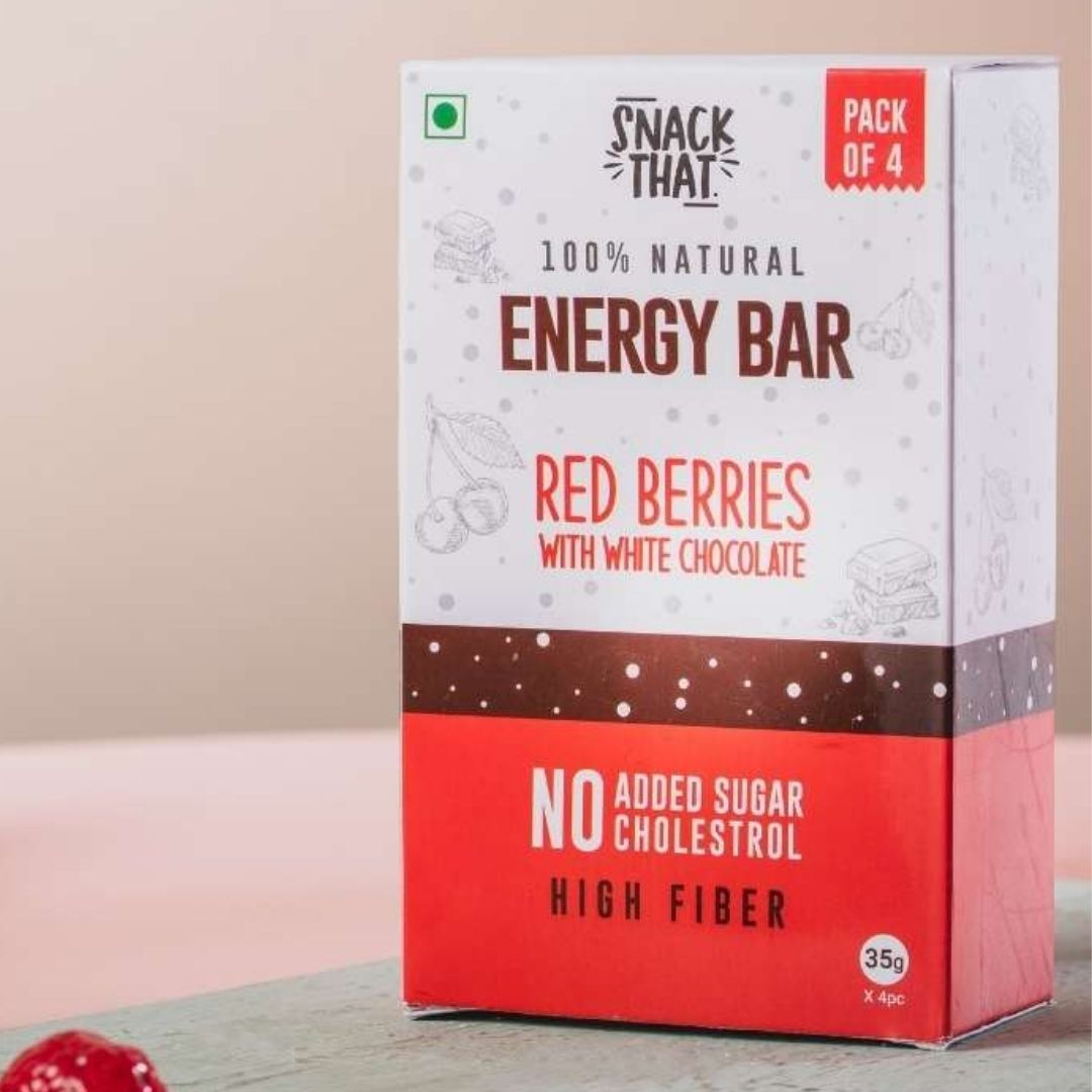 Redberries with White Chocolate Energy Bars Snack That